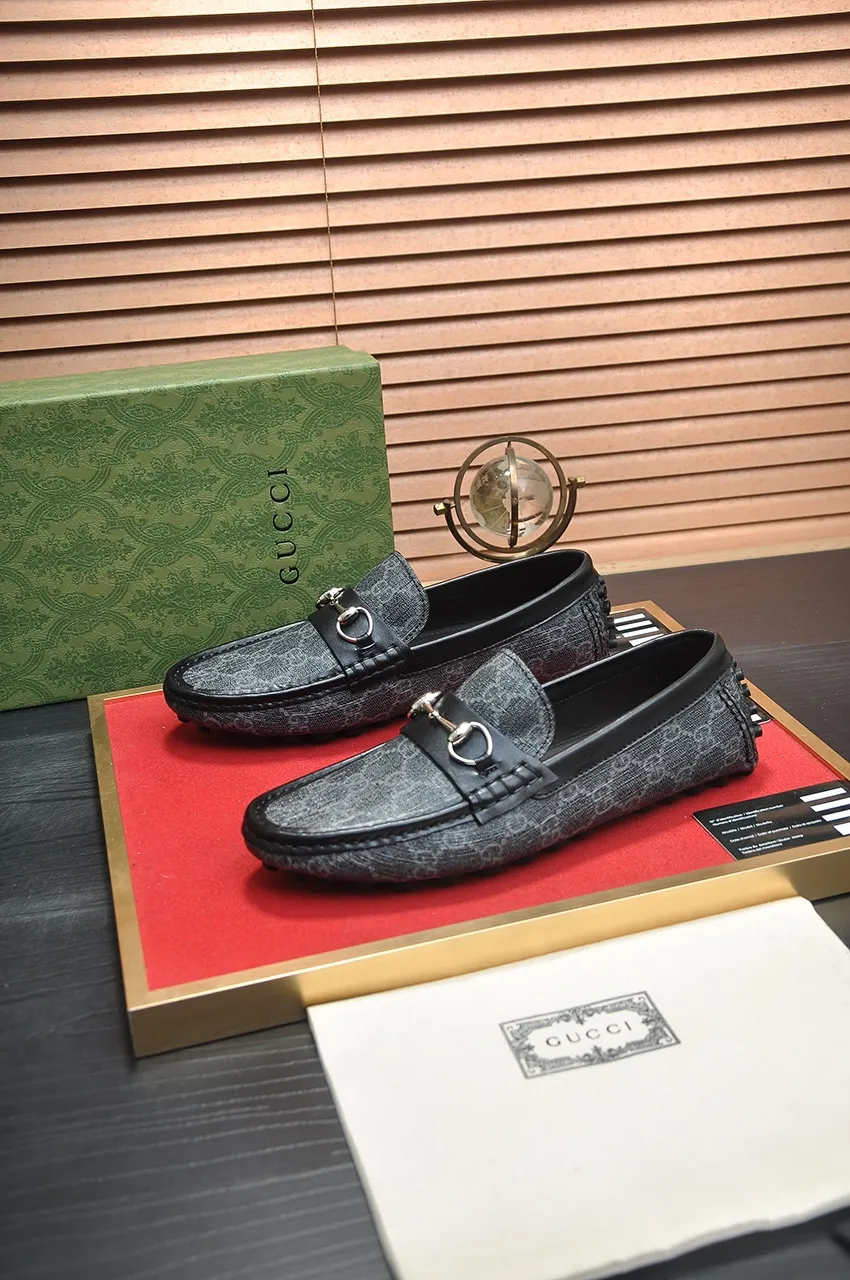Men's Men's Shoes💰420💶【GUCCI】 (High-end Niuli) New 🍀Gucci*——Gucci Doudou Shoes! Made of imported original cowhide, the inner top layer is comfortable cowhide lining! Original wear-resistant rubber outsole! High quality products! Code number 38-44!
